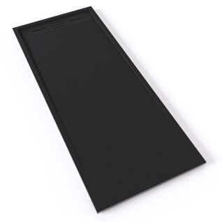 Receveur De Douche Hiemal 70 X 170 Cm Résine Noir Aspect Ardoise + Bonde Incluse