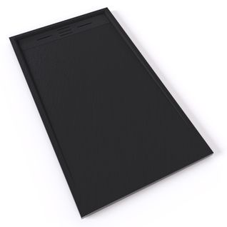 Receveur De Douche Hiemal 80 X 140 Cm Résine Noir Aspect Ardoise + Bonde Incluse