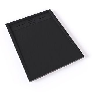 Receveur De Douche Hiemal 70 X 90 Cm Résine Noir Aspect Ardoise + Bonde Incluse