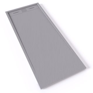 Receveur De Douche Hiemal 70 X 170 Cm Résine Gris Aspect Ardoise + Bonde Incluse