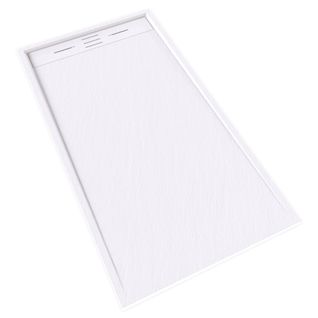 Receveur De Douche Hiemal 80 X 150 Cm Résine Blanc Aspect Ardoise + Bonde Incluse