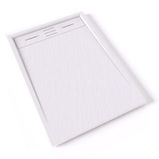 Receveur De Douche Hiemal 70 X 100 Cm Résine Blanc Aspect Ardoise + Bonde Incluse