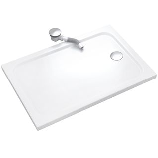 Receveur De Douche Shimmer 70 X 160 Cm Acrylique Blanc + Bonde Et Siphon Inclus