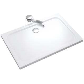 Receveur De Douche Shimmer 100 X 130 Cm Acrylique Blanc + Bonde Et Siphon Inclus