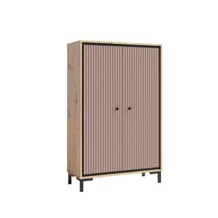 Parii Armoire 2 Portes 3 Étages 89x140 Cm En Bois Design Contemporain    Rose Antique