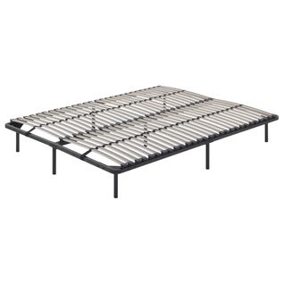Ortho Sommier à Lattes En Acier Avec Bande Stabilisatrice    Noir   140x200 Cm Avec Pieds