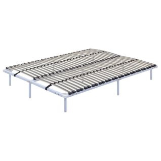 Ortho Sommier à Lattes En Acier Avec Bande Stabilisatrice    Blanc   140x190 Cm Avec Pieds