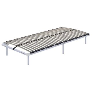 Ortho Sommier à Lattes En Acier Avec Bande Stabilisatrice    Blanc   80x200 Cm Avec Pieds