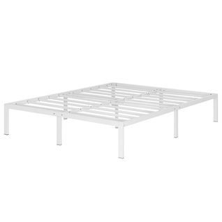 Sappho Cadre De Lit En Acier Avec Espace De Rangement - Montage Facile - 140x200 Cm   Blanc