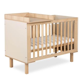 Laura Lit Bébé Évolutif à Barreaux Avec Barrière De Sécurité 120x60 Champagne + Plan à Langer