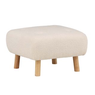 Pouf Déco En Bouclette "salina" 60cm Naturel