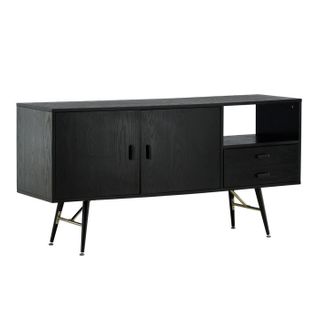 Bahut 2 Portes et 2 Tiroirs "gold" 160cm Noir