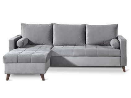 Polar - Canapé D'angle Réversible Convertible - En Velours Au Design Scandinave - 4 Places