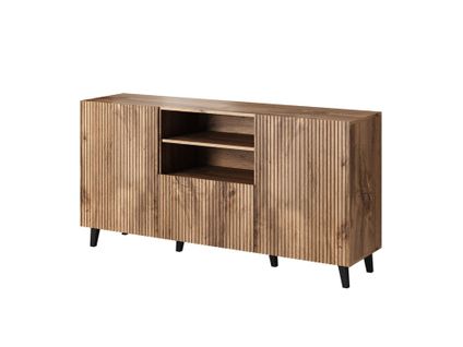 Come - Buffet Bas - Effet Bois - 2 Portes, 1 Tiroir Et 1 Niche - 150 Cm