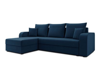 Harvey - Canapé D'angle Réversible 4 Places Convertible Avec Coffre En Velours