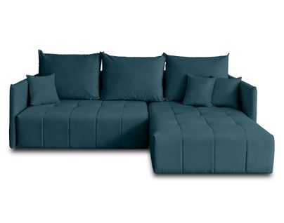 Petra - Canapé D'angle Réversible - Convertible Avec Coffre - 4 Places - En Velours