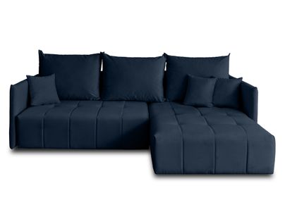 Petra - Canapé D'angle Réversible - Convertible Avec Coffre - 4 Places - En Velours