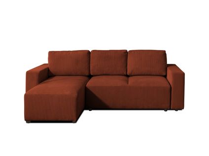 Livy - Canapé D'angle Convertible Et Coffre - Réversible - En Velours Côtelé - 4 Places