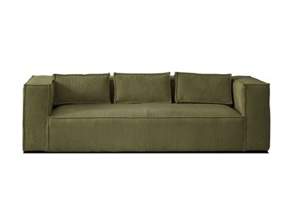 Stella - Canapé Fixe 3 Places - En Velours Côtelé - Style Contemporain