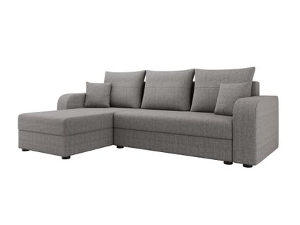 Harvey - Canapé D'angle Réversible - 4 Places - Convertible Avec Coffre - En Tissu Gris Clair