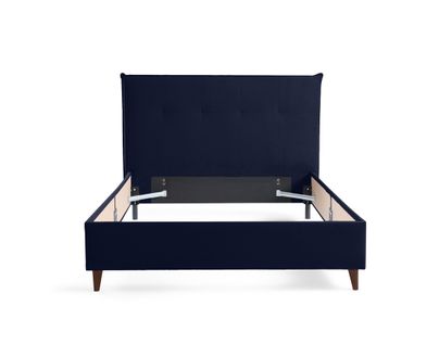 Dali - Cadre De Lit - 160x200 - En Velours Bleu Marine