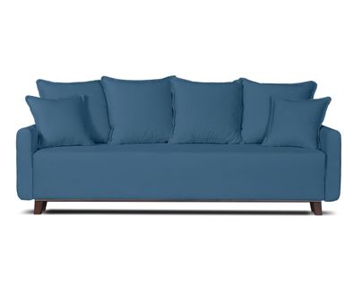 Canapé Droit Convertible 3 Places Apia En Velours Bleu