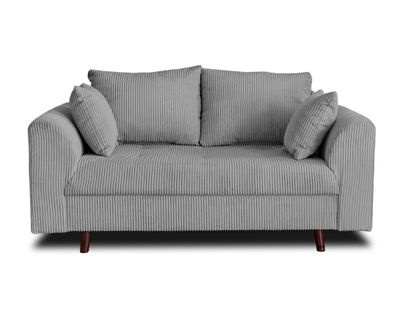 Rune - Canapé 2 Places - En Velours Côtelé Gris Clair