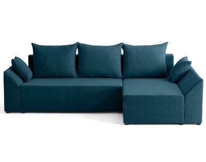 Mike - Canapé D'angle Réversible - 4 Places - Convertible Avec Coffre - En Velours Côtelé