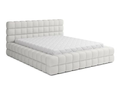 Kingston - Lit Coffre - 160x200 - Sommier Inclus - En Tissu Bouclette