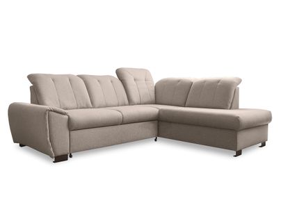 Canapé Angle Droit Convertible 5 Places Paul En Tissu Taupe