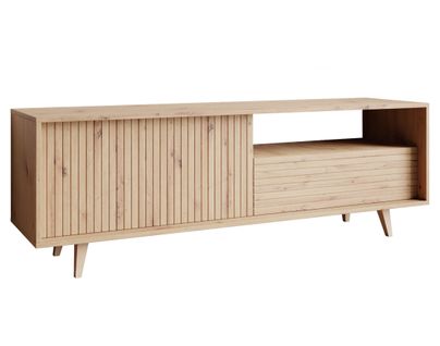 Diego - Meuble TV - Effet Bois - 2 Portes Et 1 Niche - 152 Cm