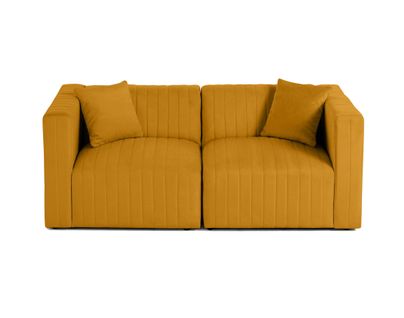 Nova - Canapé Modulable 2 Places - En Velours Jaune