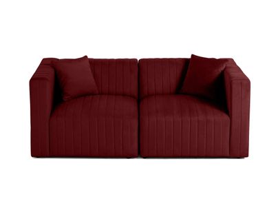 Nova - Canapé Modulable 2 Places - En Velours Rouge