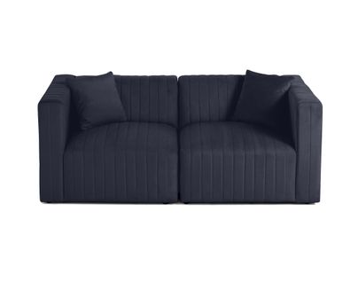Nova - Canapé Modulable 2 Places - En Velours Bleu Marine