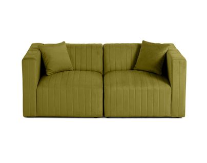 Nova - Canapé Modulable 2 Places - En Velours Vert Olive