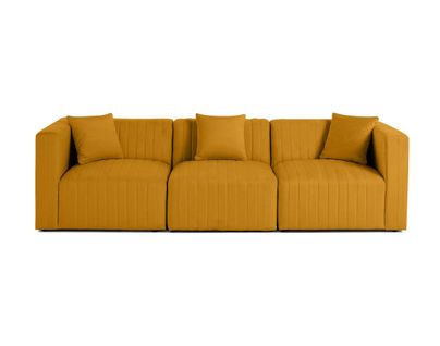 Nova - Canapé Modulable 3 Places - En Velours Jaune