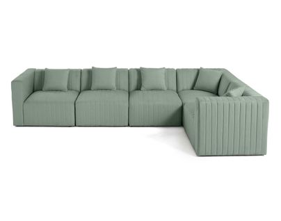 Nova - Canapé Modulable D'angle Réversible - 6 Places - En Velours Bleu