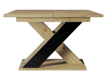 Tosca - Table à Manger Extensible - Aspect Chêne Clair Et Noir - 4 à 6 Personnes