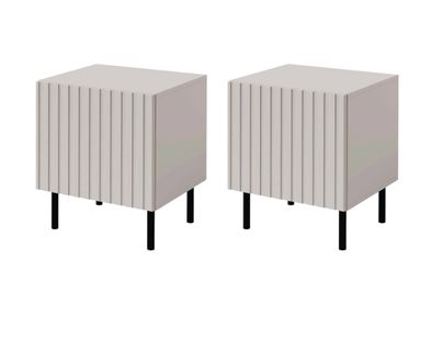 Timote - Lot De 2 Tables De Chevet - Écru - 54 Cm