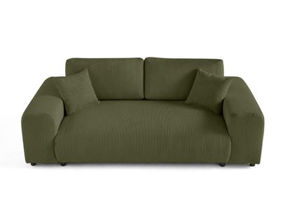 Garance - Canapé Droit 3 Places - En Velours Côtelé Vert