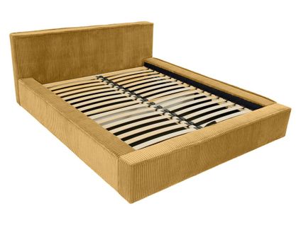 Swan - Lit Coffre - 180x200 Cm - Sommier Inclus - En Velours Côtelé Grosses Côtes