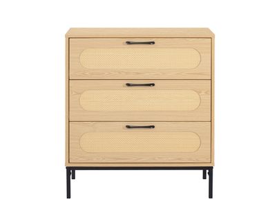 Nagato - Commode - Cannage Et Effet Bois - 70 Cm