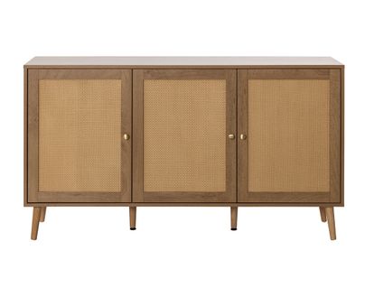 Goto - Buffet Bas - Effet Bois Et Cannage - 140 Cm