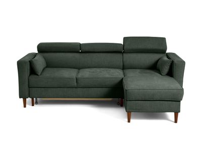 Alicante - Canapé D'angle Réversible Convertible Avec Têtières - Coffre - 4 Places - En Tissu Textur