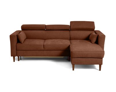 Alicante - Canapé D'angle Réversible Convertible Avec Têtières - Coffre - 4 Places - En Tissu Textur