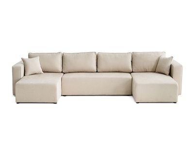 Canapé Panoramique 7 Places Topaze En Tissu Beige