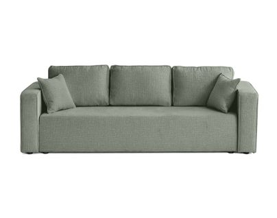 Canapé Droit Convertible 3 Places Topaze En Tissu Velours Relief Vert
