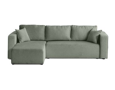 Topaze - Canapé D'angle Réversible - 4 Places - Convertible Avec Coffre - En Tissu Velours Relief