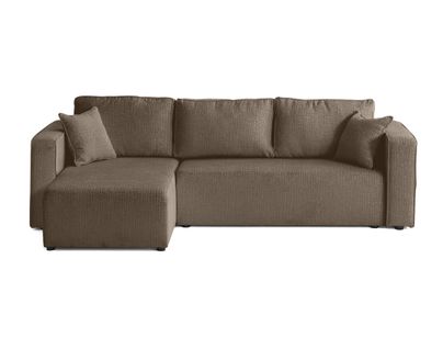 Topaze - Canapé D'angle Réversible - 4 Places - Convertible Avec Coffre - En Tissu Velours Relief