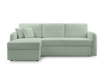Pocatello - Canapé D'angle Réversible 4 Places - Convertible Avec Coffre - En Tissu Bouclette